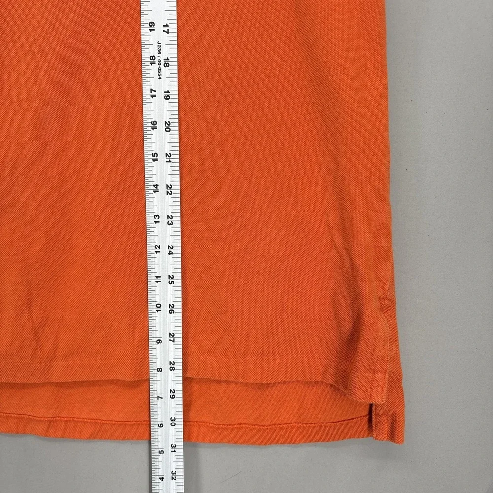 Polo Ralph Lauren Shirt Mens XL Orange Yellow Big Pony Custom Fit Pique 3 Patch